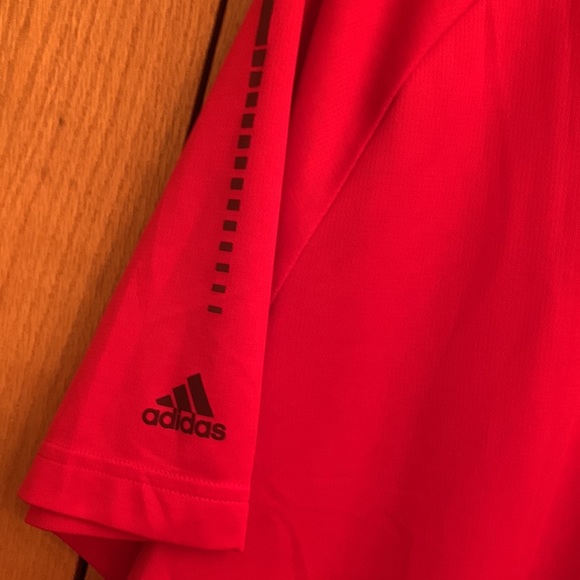 Adidas climachill men Wisconsin Badgers mesh COOLING polo 3 button shirt XL GUC - Picture 10 of 11